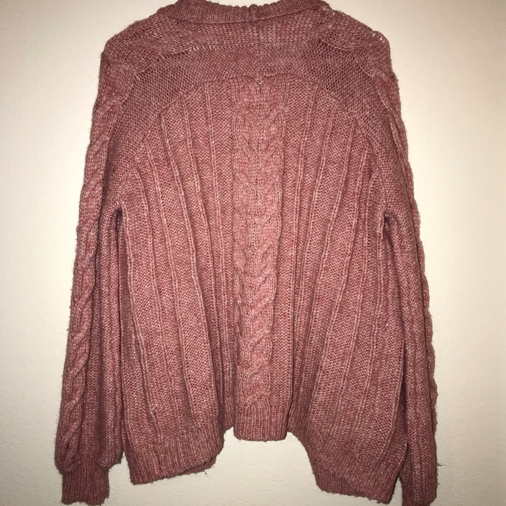 Madewell Bubble-Sleeve Cableknit Cardigan Sweater - Picture 8 of 8